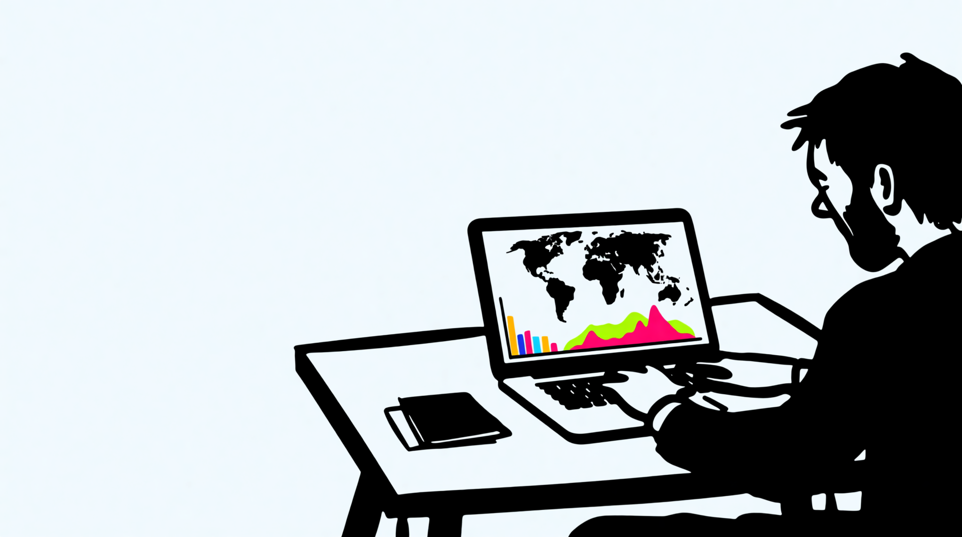 Laptop displaying affiliate marketing manager job listings and revenue analytics dashboard