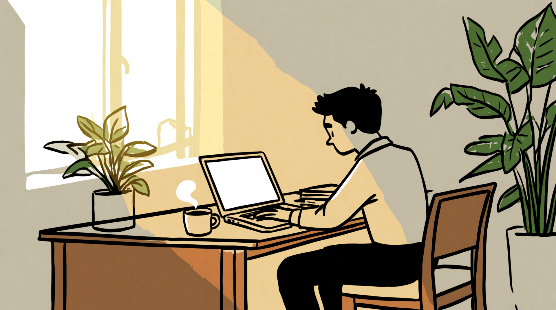 Remote worker analyzing affiliate marketing job listings on a laptop in a home office