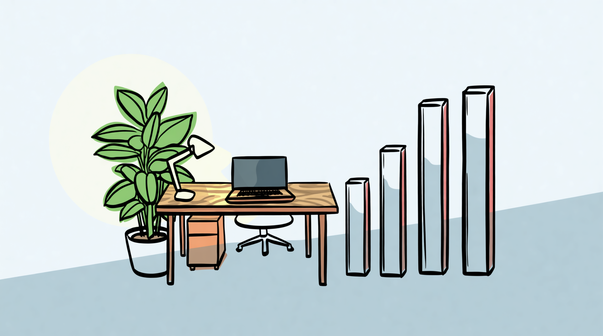 A laptop showing rising passive income charts from top recurring affiliate programs.