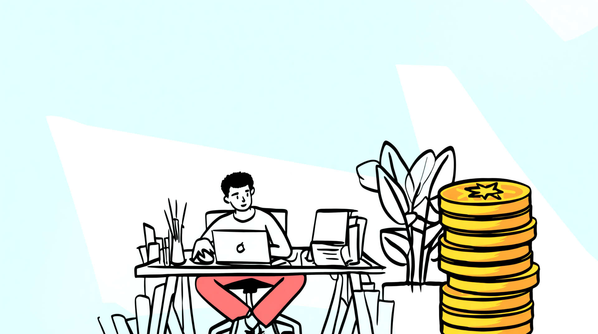 Affiliate marketer analyzing a dashboard with rising commission charts and conversion rates