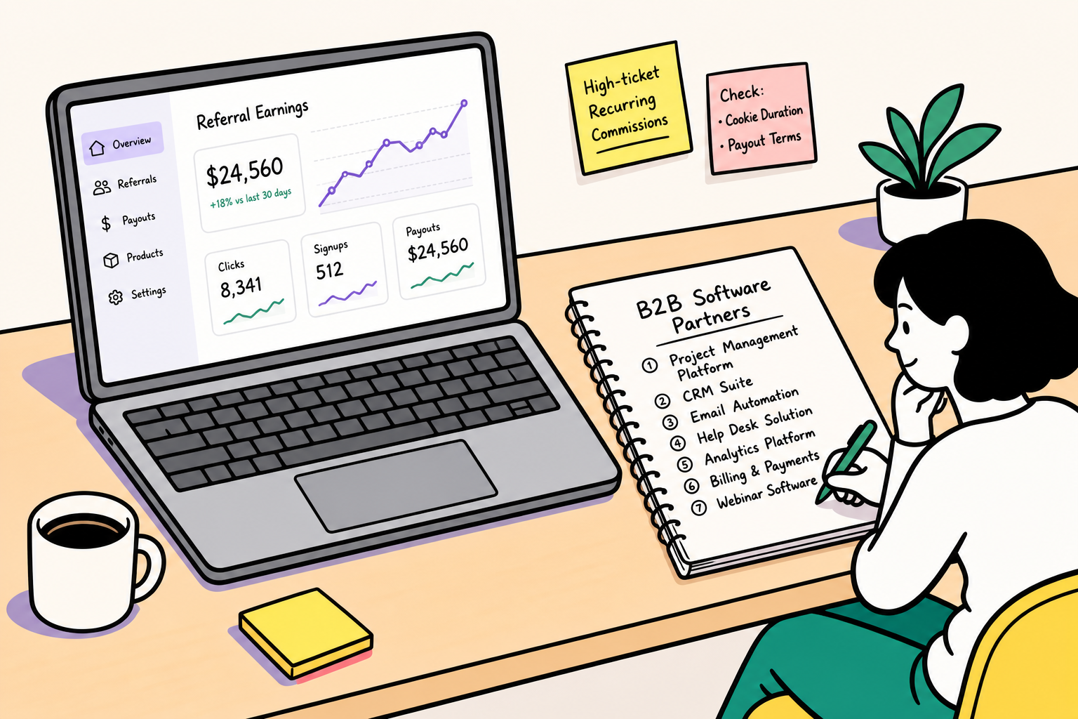 A curated dashboard view highlighting high-ticket affiliate programs and rising commission metrics
