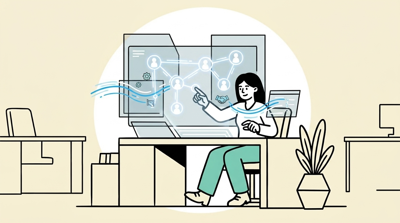 Modern HR dashboard displaying AI-powered recruitment tools and automated employee workflow analytics.