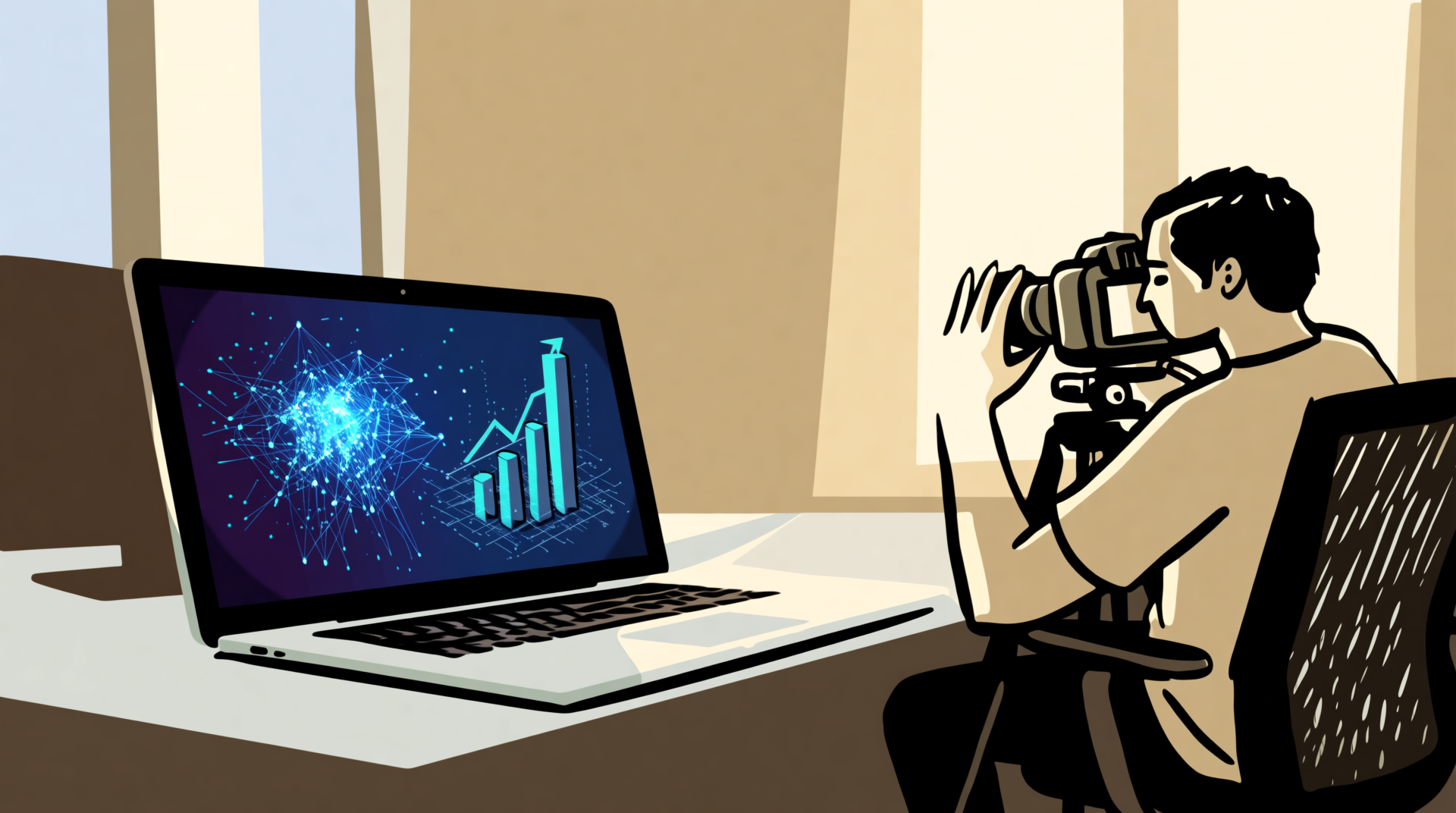 Content creator reviewing analytics on a laptop representing an affiliate marketing influencer strategy