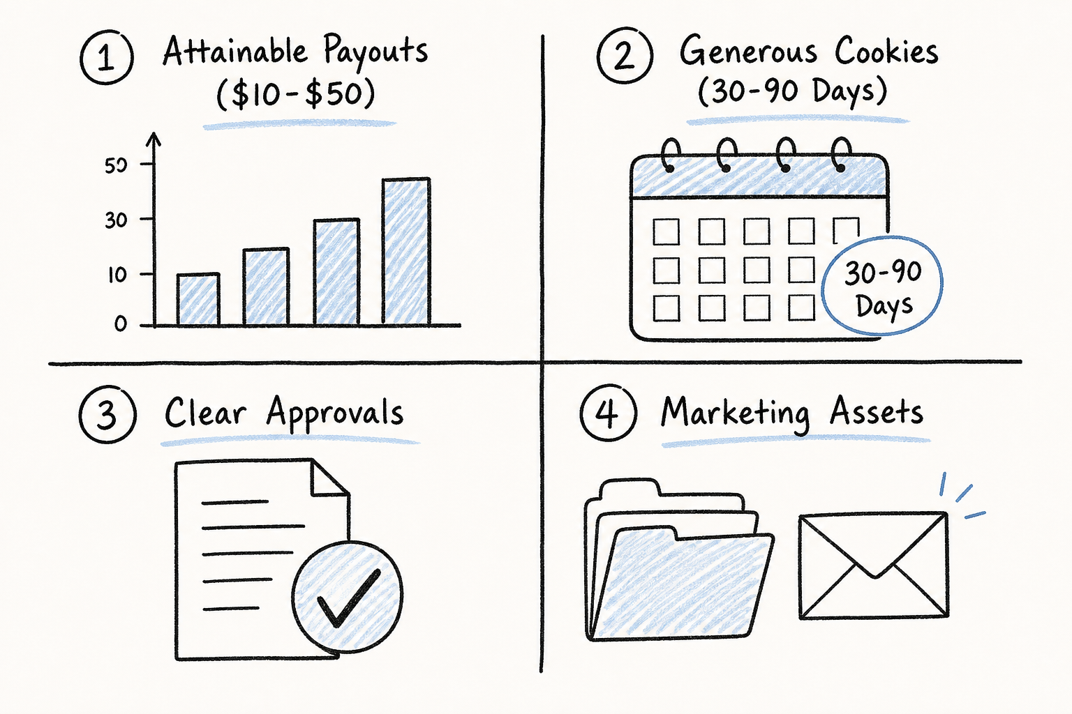 Four criteria of beginner-friendly affiliate programs